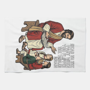 Funny Bible Story Vintage Religious Teacher Shirt Tea Towel