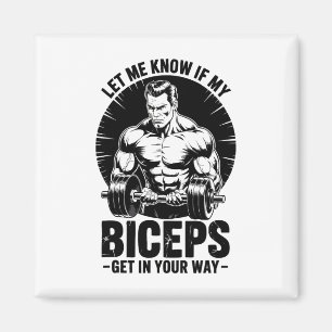 Funny Biceps Fitness Bodybuilding Weight Lifting Magnet