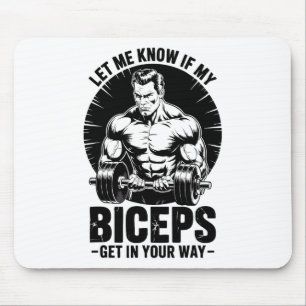 Funny Biceps Fitness Bodybuilding Weight Lifting Mouse Mat