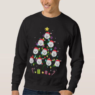 Funny Bichon Frise Christmas Tree Colour Led Light Sweatshirt