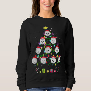 Funny Bichon Frise Christmas Tree Colour Led Light Sweatshirt