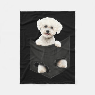 Funny Bichon Frisé In Poc For Bichon Frise Dog Fleece Blanket