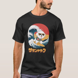 Funny Bichon Frise Japanese Kanagawa Wave Dog T-Shirt
