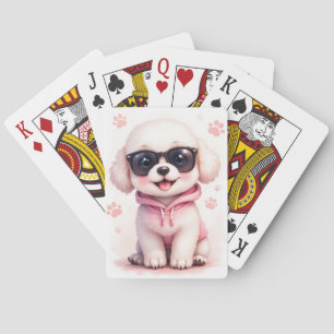 Funny Bichon Frise Kawaii Dog Playing Cards