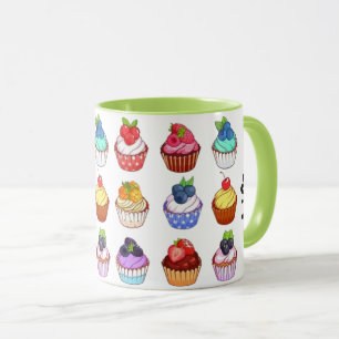 Funny bicolour cupcake coffee mug