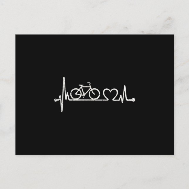 Funny Bicycle Cycling Heartbeat Postcard (Front)