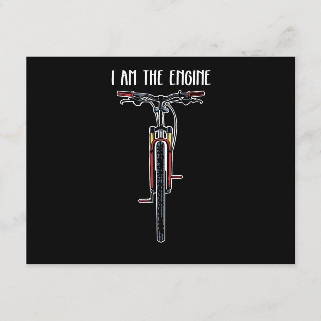 Funny Bicycle I Am The Engine Enclosure Card (Front)