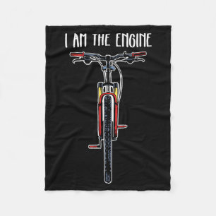 Funny Bicycle I Am The Engine  Fleece Blanket