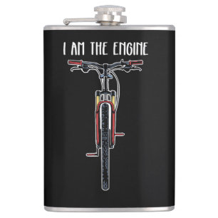Funny Bicycle I Am The Engine Hip Flask