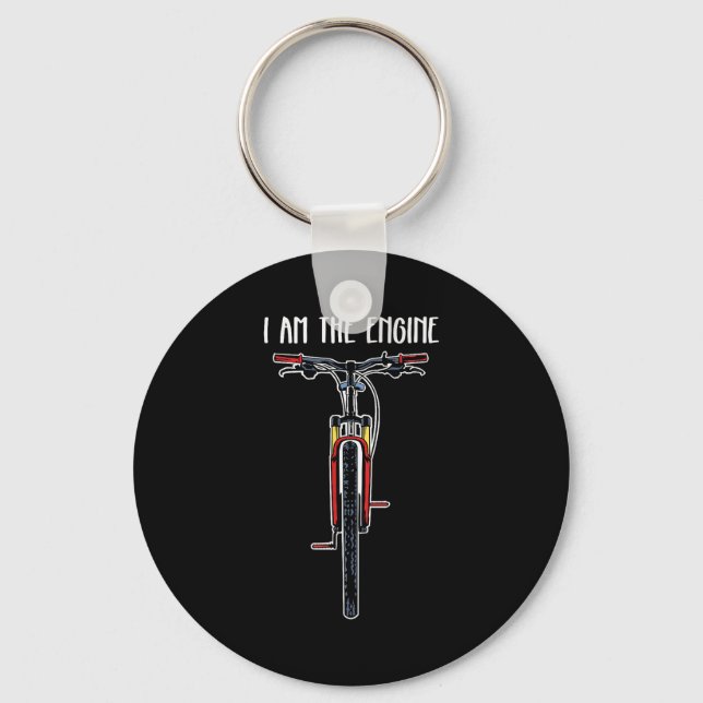 Funny Bicycle I Am The Engine  Key Ring (Front)
