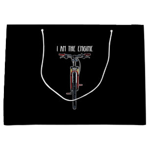 Funny Bicycle I Am The Engine Large Gift Bag