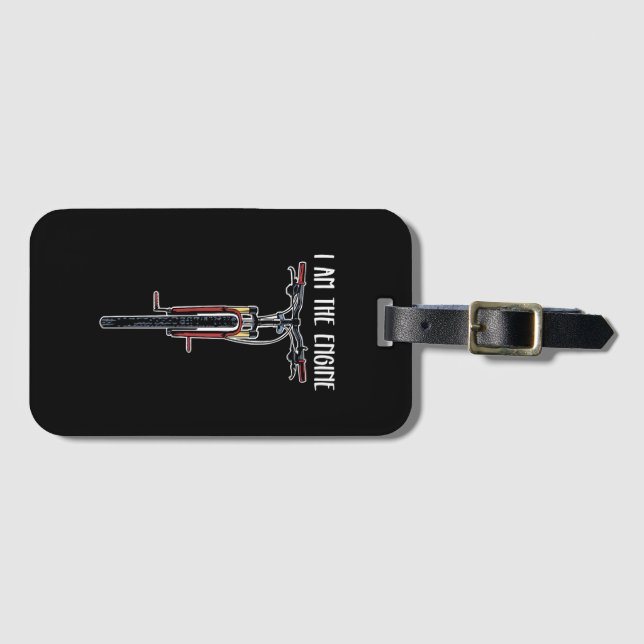Funny Bicycle I Am The Engine Luggage Tag (Front Horizontal)