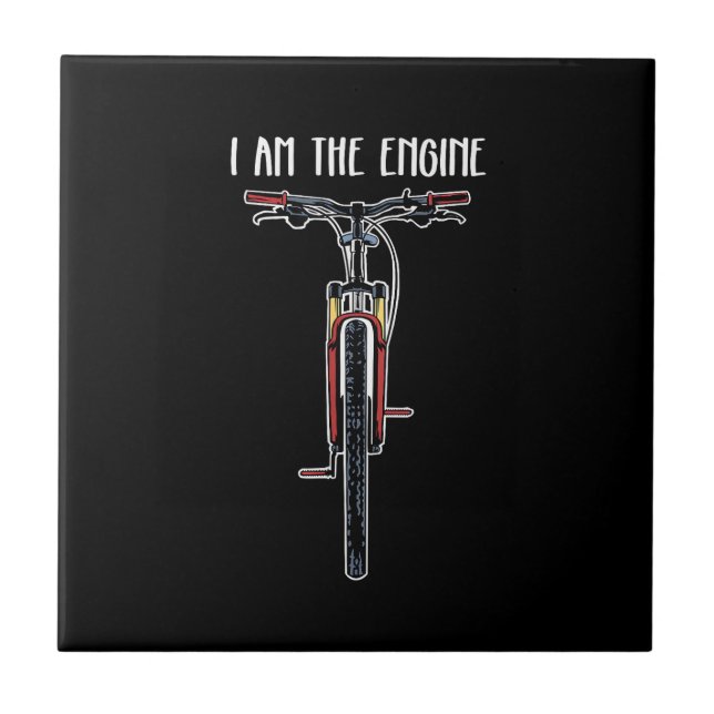 Funny Bicycle I Am The Engine Tile (Front)