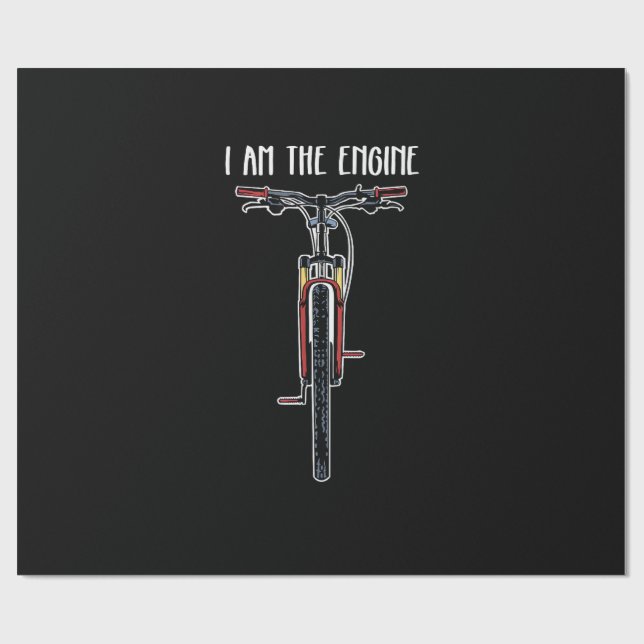 Funny Bicycle I Am The Engine Wrapping Paper (Flat)