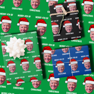 Funny Biden Confused Merry Happy 4th of July Wrapping Paper Sheet