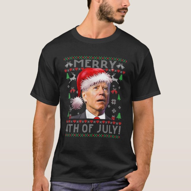 Funny Biden Dazed Confused Merry Happy 4Th Of July T-Shirt (Front)