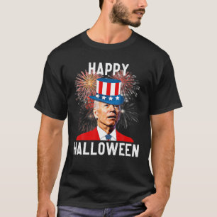 Funny Biden Happy Halloween Confused 4Th Of July U T-Shirt