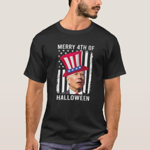 Funny Biden Merry Happy 4Th Of July Halloween T-Shirt