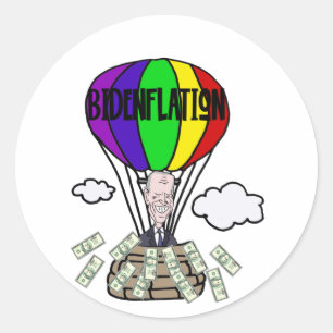 Funny Bidenflation anti Biden Political Cartoon Classic Round Sticker