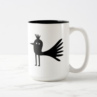 Funny Big Black Bird Rainbow Sunshine Two-Tone Coffee Mug