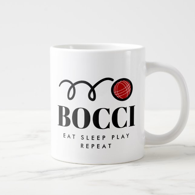 Funny big bocci ball coffee mug for bocce player (Right)