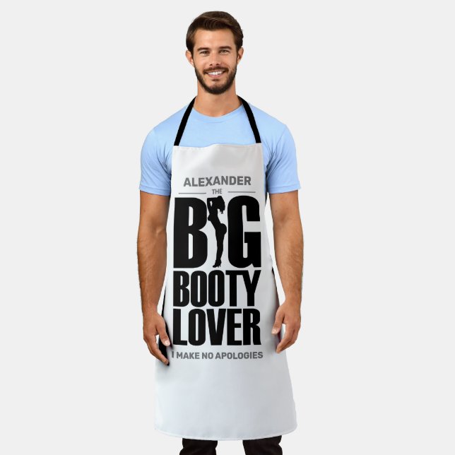 FUNNY Big Booty Lover on White Apron (Worn)