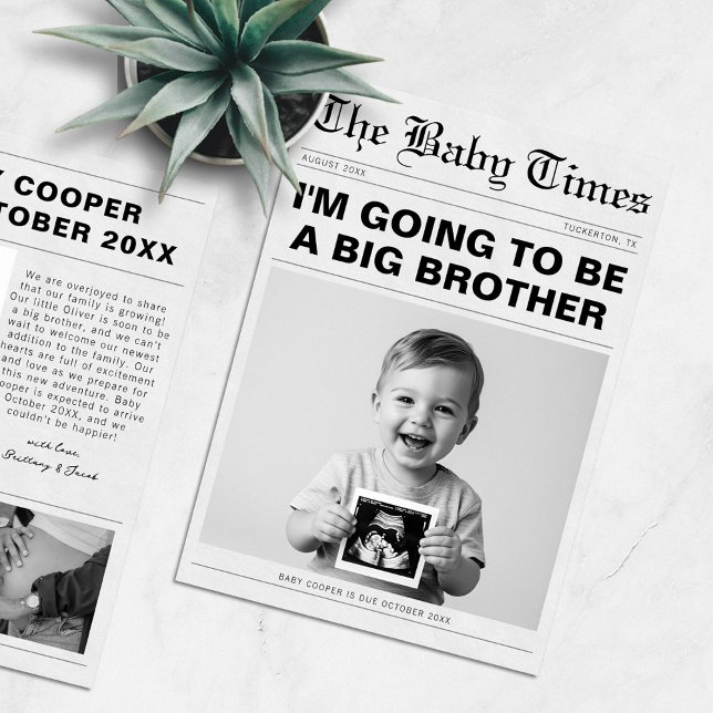 Funny Big Brother Newspaper Pregnancy Announcement (Creator Uploaded)