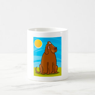 Funny Big Brown Dog Sitting in the Sun Coffee Mug
