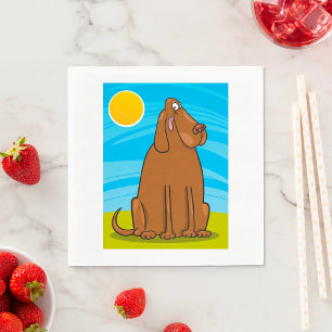 Funny Big Brown Dog Sitting in the Sun Napkin