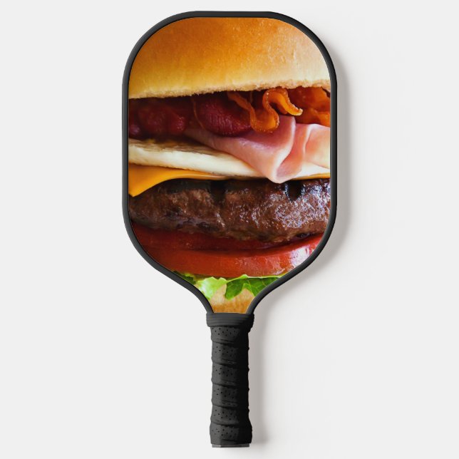 Funny big burger pickleball paddle (Front)