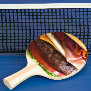 Funny big burger ping pong paddle