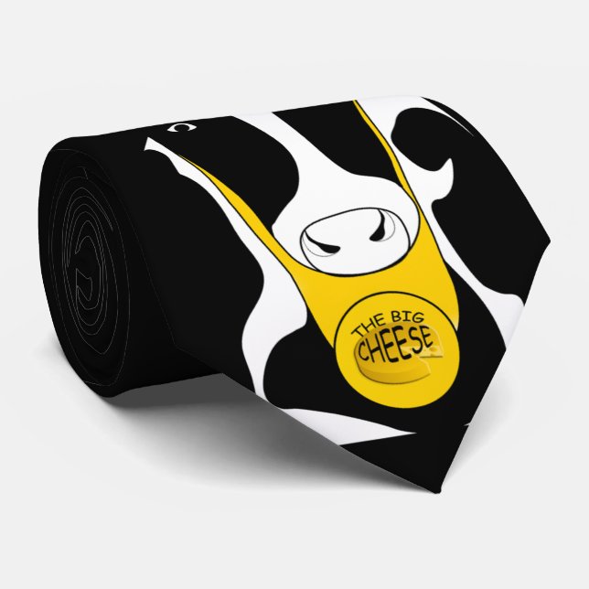 Funny Big Cheese Boss Cow Tie (Rolled)