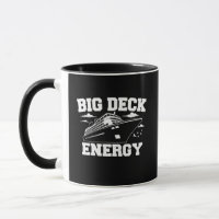 Funny Big Deck Energy Retro Cruise Ship Pun Mug