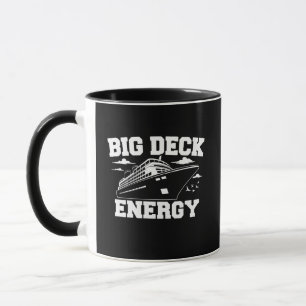 Funny Big Deck Energy Retro Cruise Ship Pun Mug