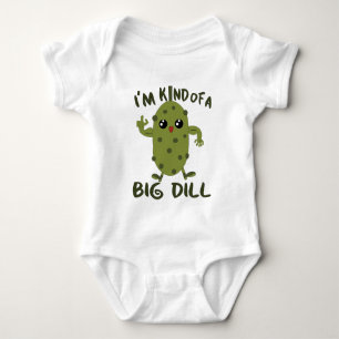 funny big dill pickle word art baby bodysuit