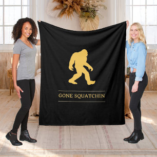 Funny Big Foot Gone Squatchin Sasquatch Fleece Blanket