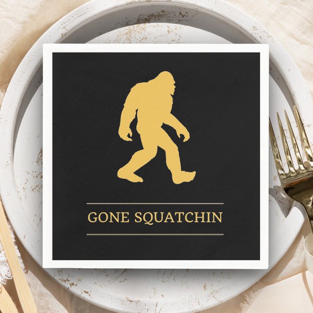 Funny Big Foot Gone Squatchin Sasquatch Napkin (Creator Uploaded)