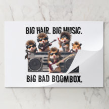 Funny Big Hair Music Boombox Hamster Supergroup
