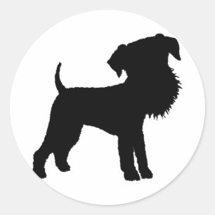Funny Big Head Airedale Terrier Classic Round Sticker