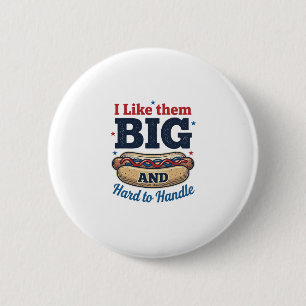 Funny Big Hot Dog Vintage T-Shirt Design_1 6 Cm Round Badge