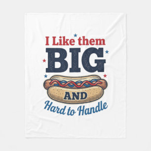 Funny Big Hot Dog Vintage T-Shirt Design_1 Fleece Blanket
