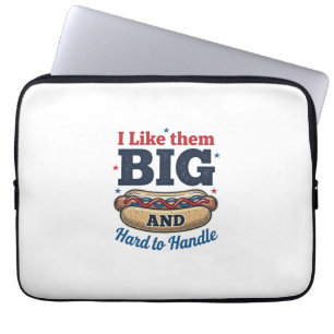 Funny Big Hot Dog Vintage T-Shirt Design_1 Laptop Sleeve