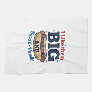 Funny Big Hot Dog Vintage T-Shirt Design_1 Tea Towel