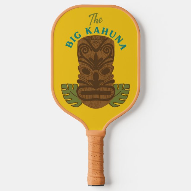 Funny Big Kahuna Tiki Mask Father's Day Pickleball Paddle (Front)