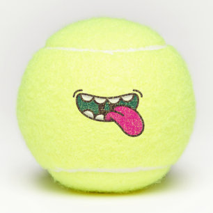 Funny Big Mouth Monster. Tennis Balls