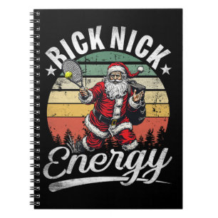 Funny Big Nick Energy Santa Tennis Christmas Notebook