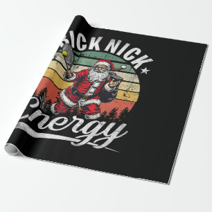 Funny Big Nick Energy Santa Tennis Christmas Wrapping Paper