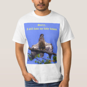Funny big snapshot with baby Bald Eagle on t-shirt