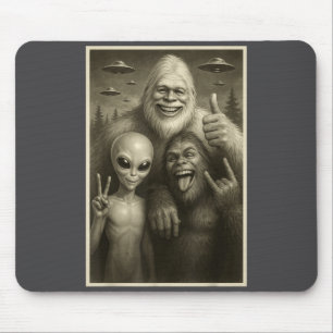 Funny Bigfoot, Alien, &amp; Yeti Sasquatch Rock On Mouse Mat