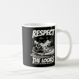 Funny bigfoot alien canoe paddling adventure coffee mug